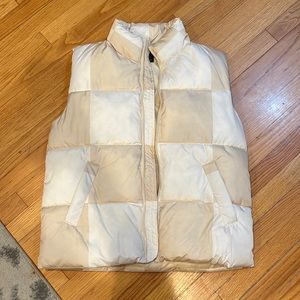 Oversize buffalo check print vest